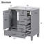 Ensemble de meuble-lavabo moderne avec lavabo 30 po, meuble-lavabo moderne avec porte à fermeture douce et 3 tiroirs, structure en bois (gris)-1348204578