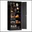 Armoire de rangement en métal avec portes et 4 tablettes