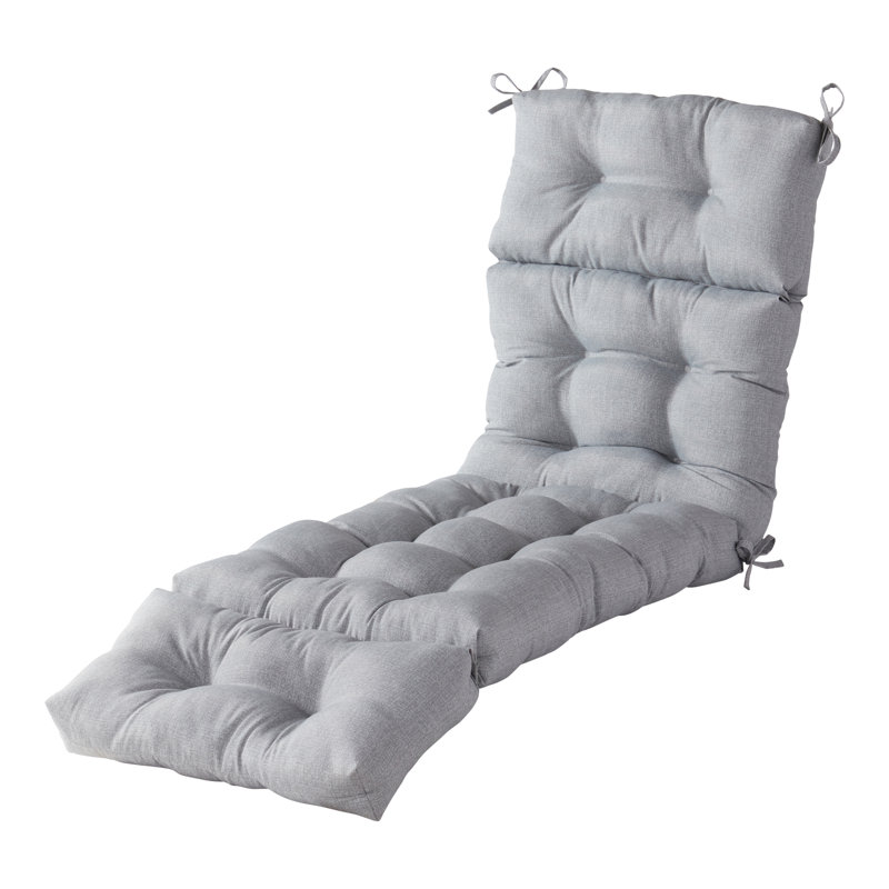 Coussin de chaise longue d'extérieur capitonné Shipton, Gris chiné