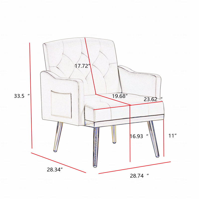 Fauteuil en velours rose avec pieds en métal