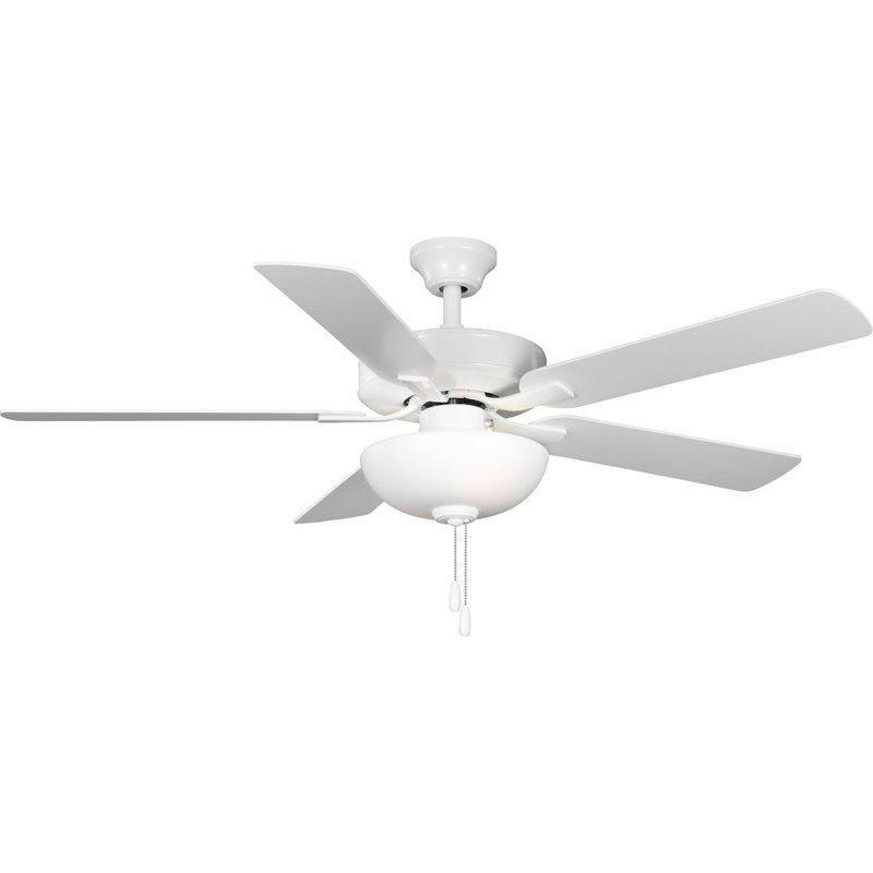 AirPro 52" White and Wood Ceiling Fan with LED Light