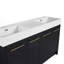 Meuble-lavabo autoportant de 60 po avec lavabo double en résine, avec porte à fermeture douce, ensemble KD-123985434