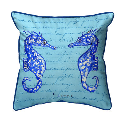Sea Horses Reversible Throw Pillow
