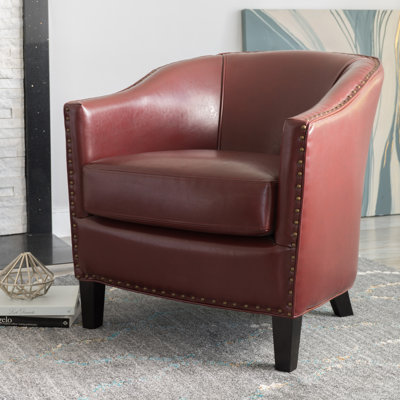 Aous Faux Leather Barrel Chair