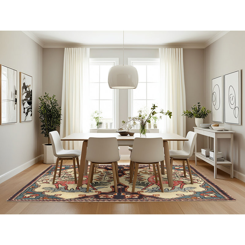 Tapis traditionnel brun / beige, Rectangle 7 pi x 10 pi