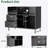 Eco-Friendly Record Player Stand With Flip-Top - Wood Vinyl Storage Cabinet With 2-Outlet Power Strip, Drawers & Dustproof Cubbies, Media Console For Living Room/Study, Black