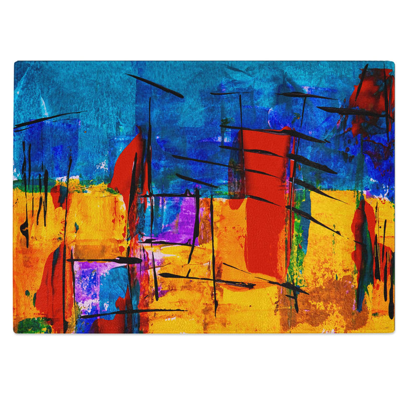 Tempered Glass Art Painting Vol.21 Chopping Board, 39 cm W x 28.5 cm L