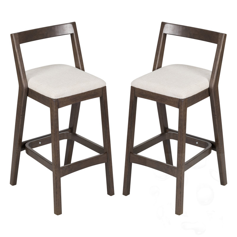 Tabouret en bois d'hévéa, Marron foncé