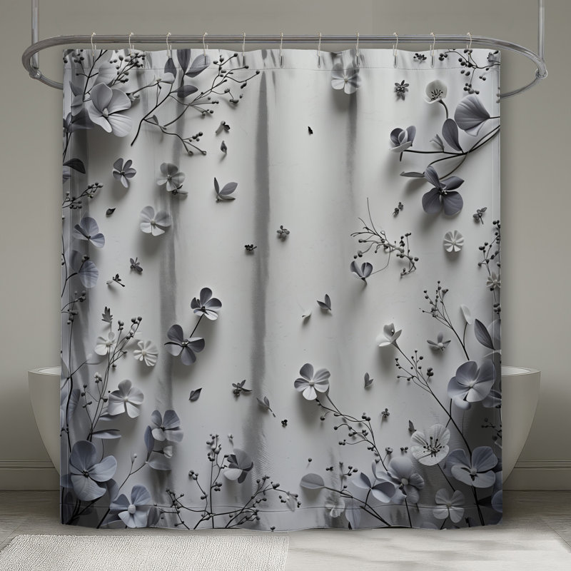 Rideau de douche en papier - Fleurs, 70in W x 84in H