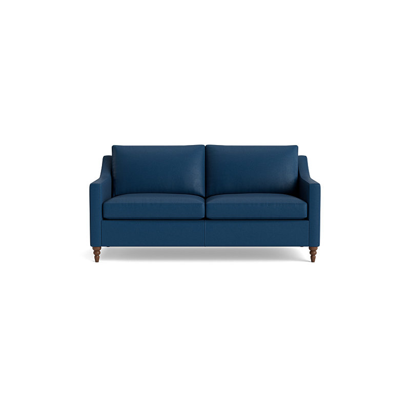 Vera Loveseat (70"), Navy, Walnut Finish (Turned)