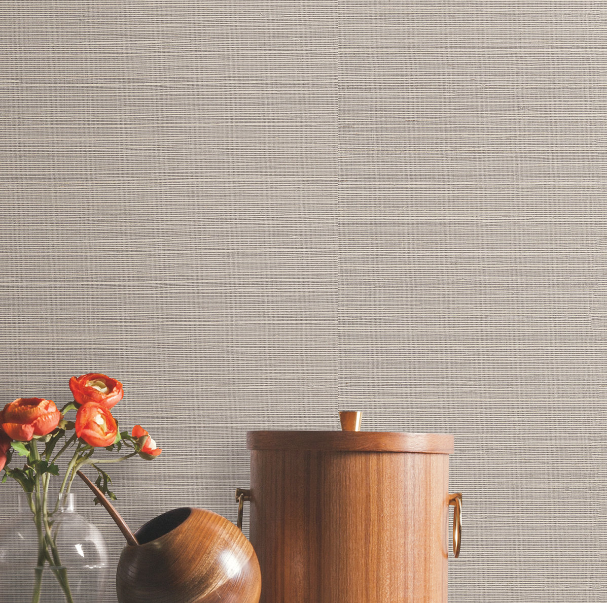 Natural Sisal Peel and Stick Grasscloth Wallpaper, Gray