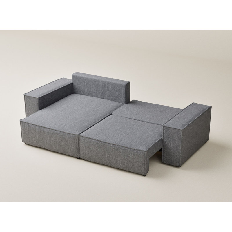 Upholstered Corner Sofa, Grey, Left Hand Facing