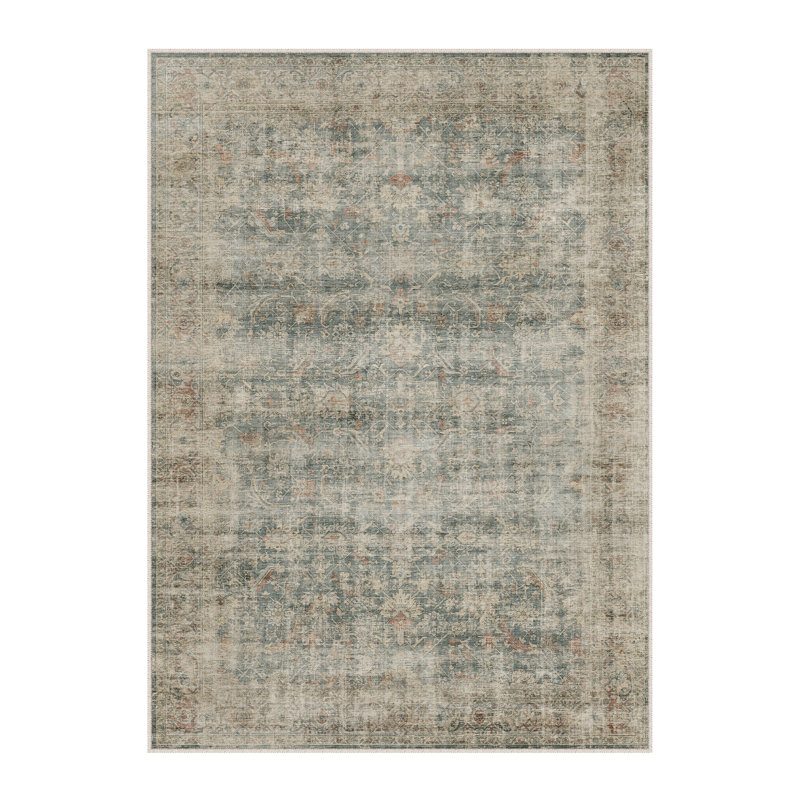 Tapis lavable rétro avec envers antidérapant Elias, Rectangulaire 3 pi x 5 pi