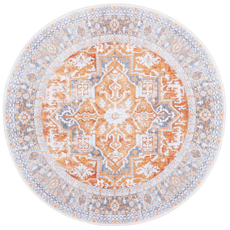 Shealin Machine Washable Performance Oriental Rug, Round 6'