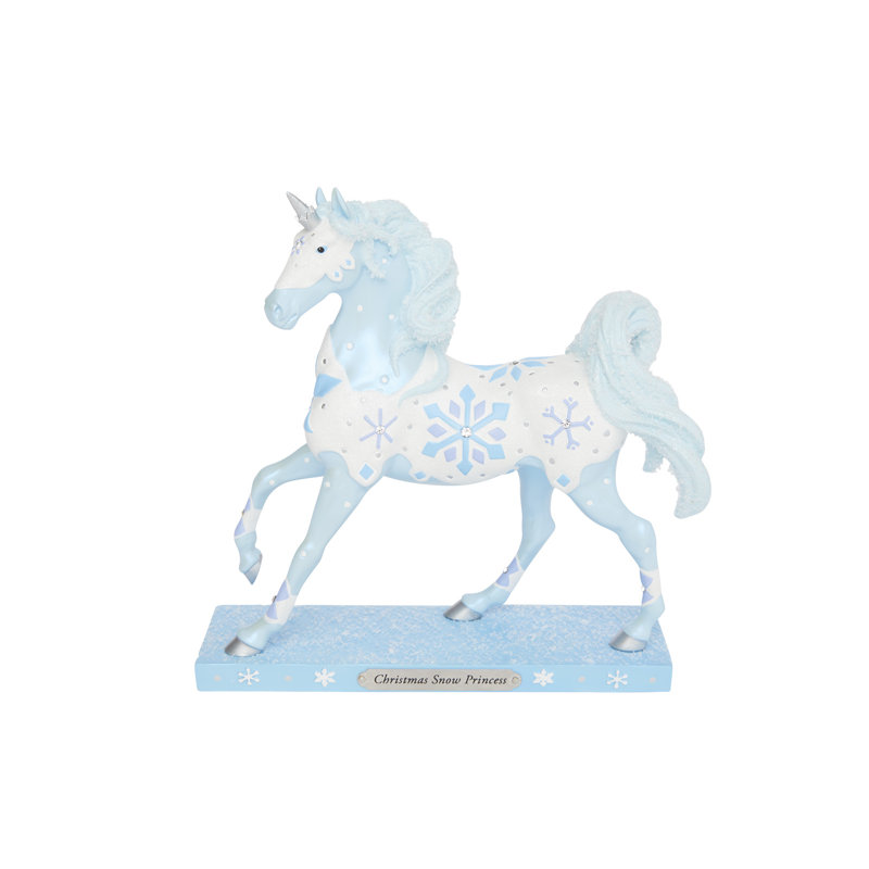 Figurine de cheval princesse des neiges traînée