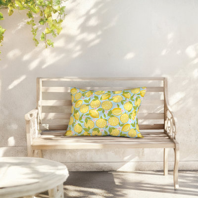 Lemons Coastal Outdoor Lumbar Pillow