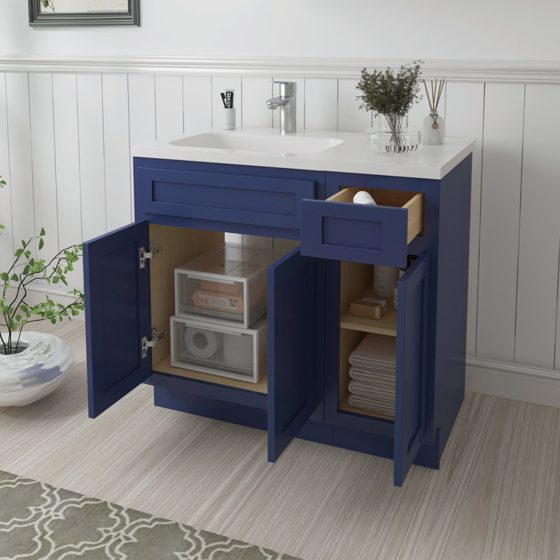 36 base de meuble-lavabo simple seulement, Bleu
