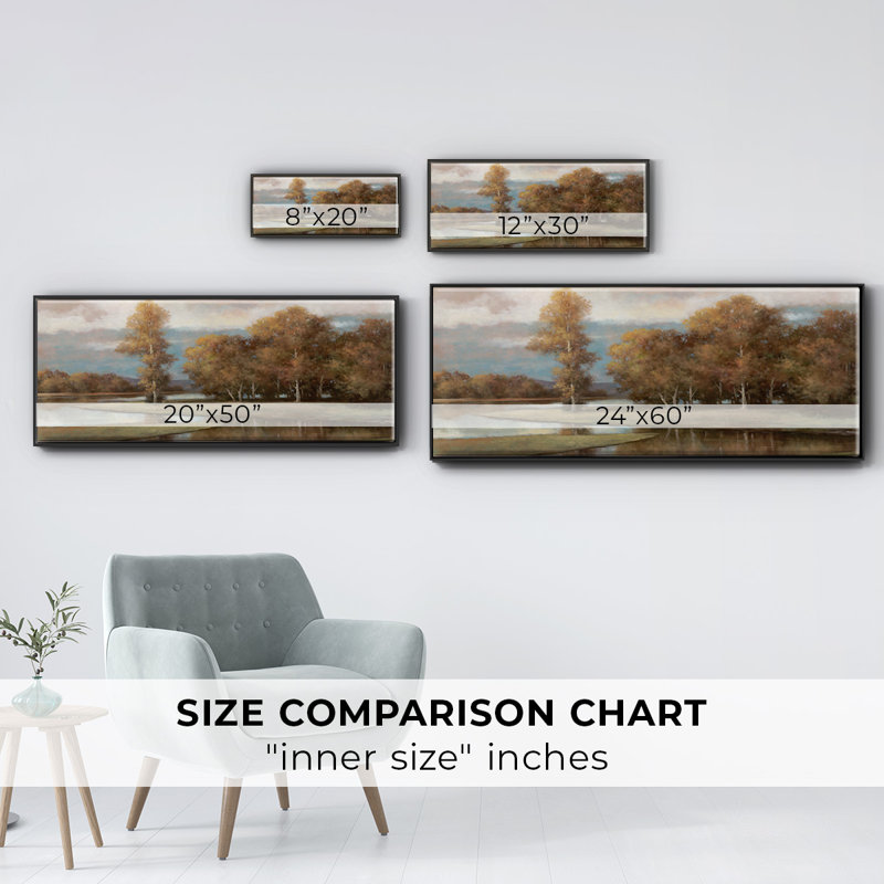 Winding River II- Framed Canvas, 8" H x 20" W