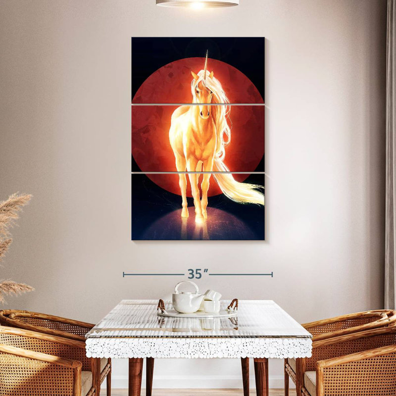 Brampt The Last Unicorn, 50" H x 32" W