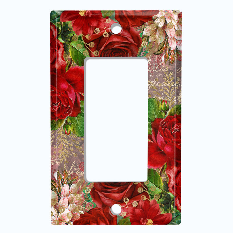 Plaque murale berçante en métal avec fleurs