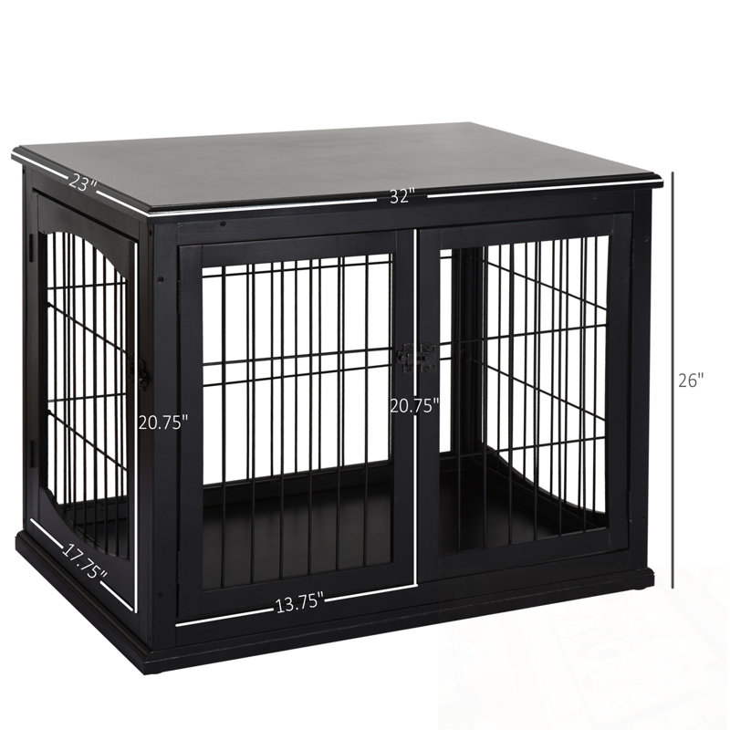 Cage pour chien en métal avec 3 portes