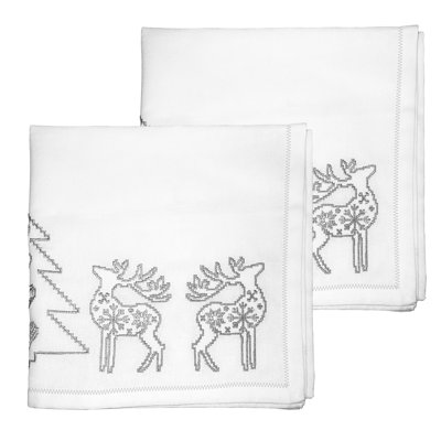 Camellia Cotton Embroidered Square Napkin