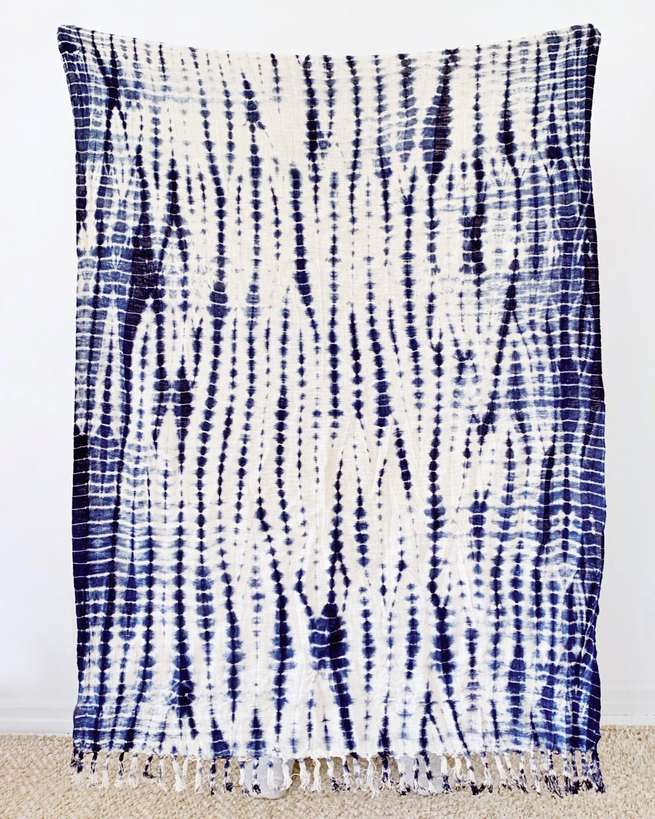 PILLOWPIA Shibori Cotton Throw Blanket