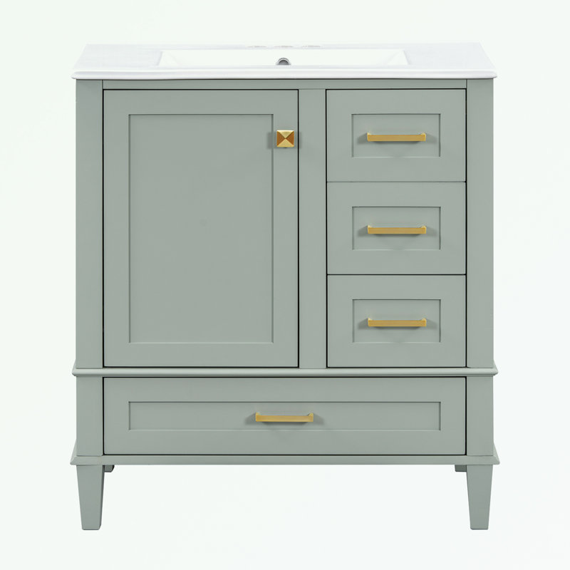 Armoire de salle de bain Richi, Vert clair