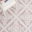Tapis ivoire / rouge en laine tissé à la main Damask-599967049