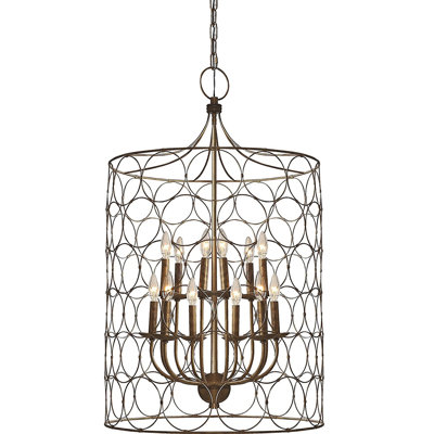 Lustre à niveaux 12 lumières lanterne Jolicia