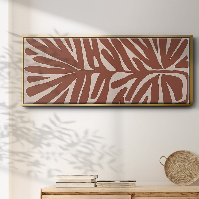 Terra Cotta Block Palms IV- Framed Canvas, 20" H x 50" W