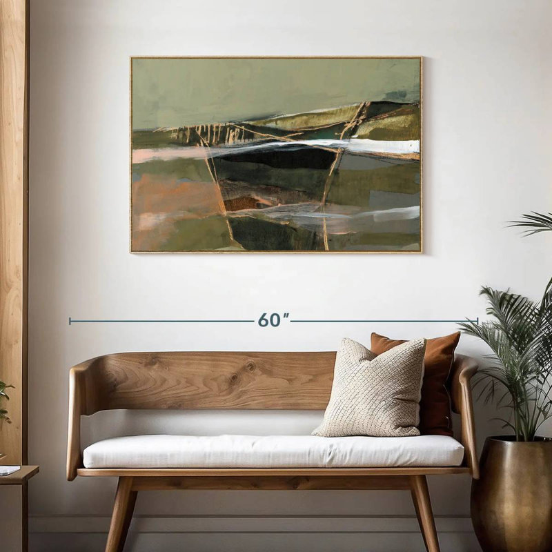 Horizon réfracté I, Cadre flottant en bois naturel, 43 po x 29 po