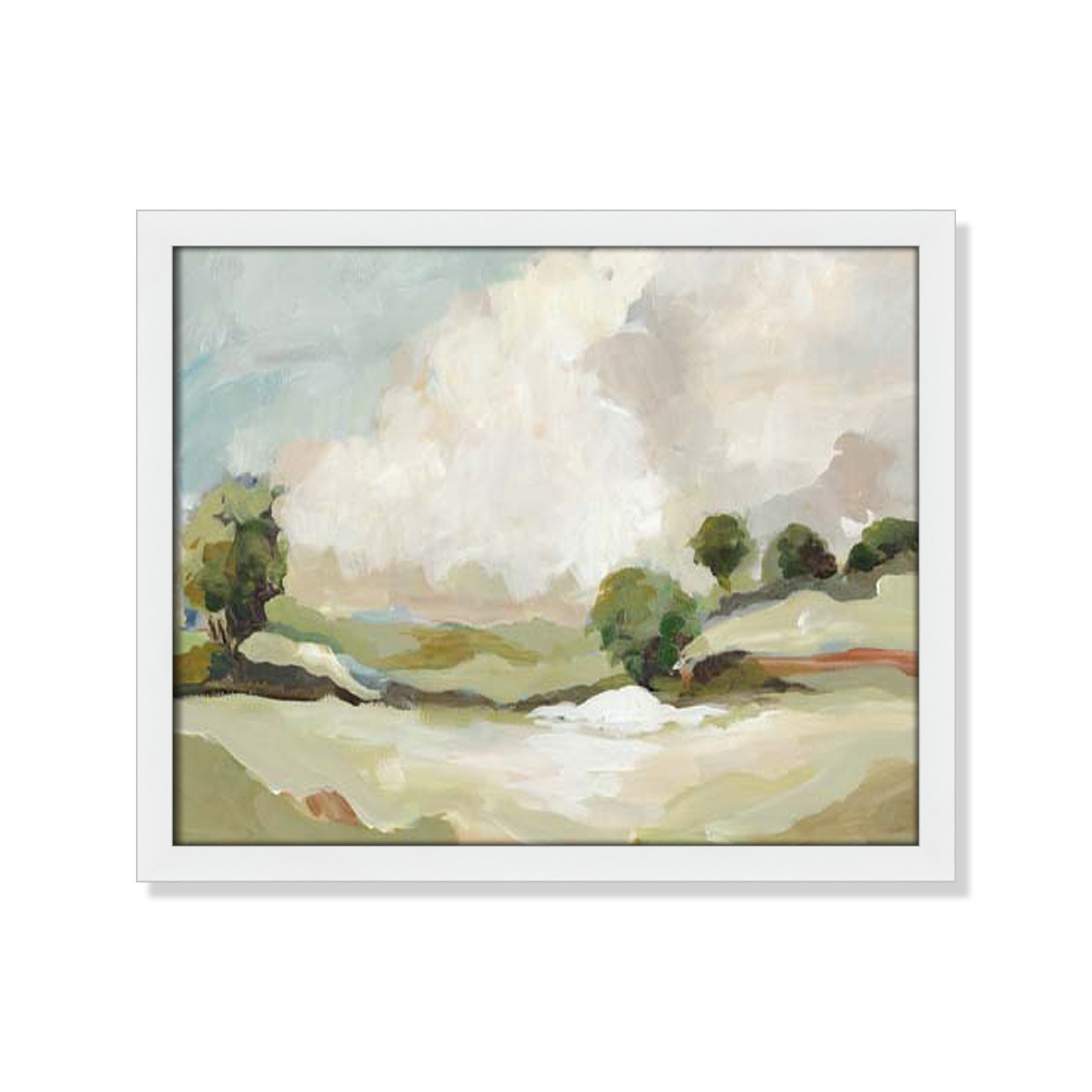 Pastoral Land by Allison Pearce, 16" H x 19" W x 1.25" D, White