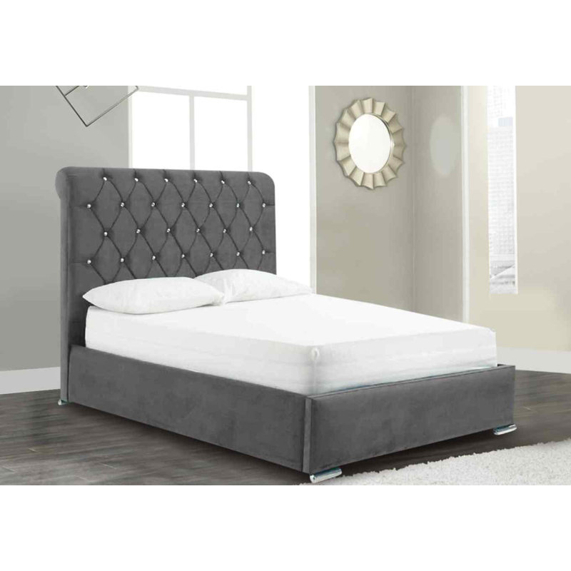 Upholstered Bed, Kingsize (5'), Grey