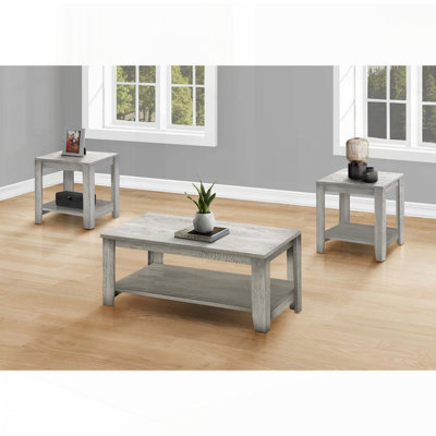 Ensemble de 3 tables basses et tables de bout avec tablettes