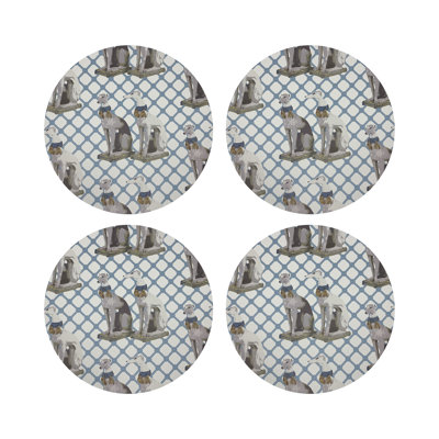 Regal Greyhound Vegan Leather Round Placemats
