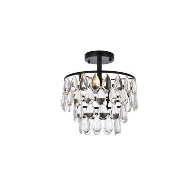 Stiner 3-Light Crystal Tiered Flush Mount