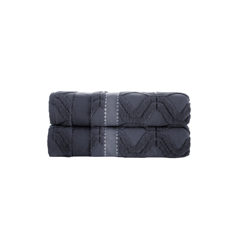 2 serviettes de bain Brooks Brothers, Anthracite