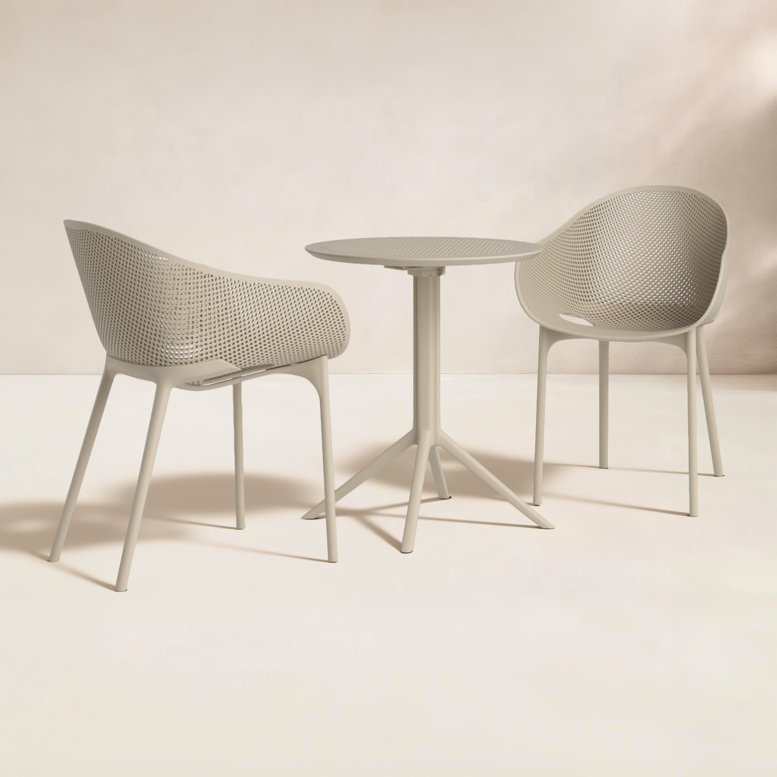 Farrah 24" Patio Bistro Set, Taupe