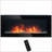 Electric Wall-Mounted Fireplace 41.3” 1500W with Flame Effect, 7 Color Lights | Black | Metal