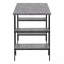 Bureau d'ordinateur, bureau personnel, ordinateur portable, tablettes de rangement, L 48 po, travail, stratifié gris, métal noir, contemporain, moderne-647293040
