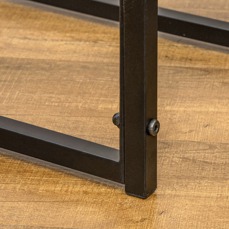 Support à bois de chauffage avec outils de foyer, support de bois de chauffage intérieur et extérieur, fond incurvé pour foyer, poêle à bois, foyer ou foyer, noir