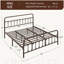 Lit plateforme classique en fer avec tête de lit et pied de lit-848539789-848028363