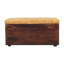 Banc de rangement en cuir brun clair
