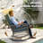 3-Piece Oversized Outdoor Rocking Chair Set with Cushions and Glass-Top Side Table-707904653