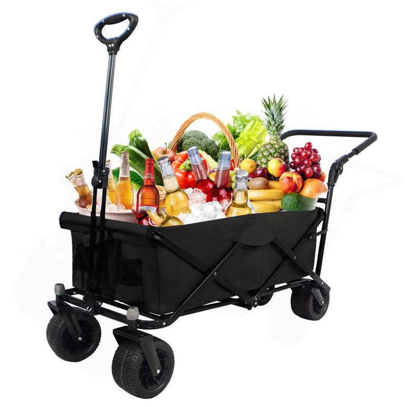 Chariot de jardin utilitaire pliable couleur pliable, Noir