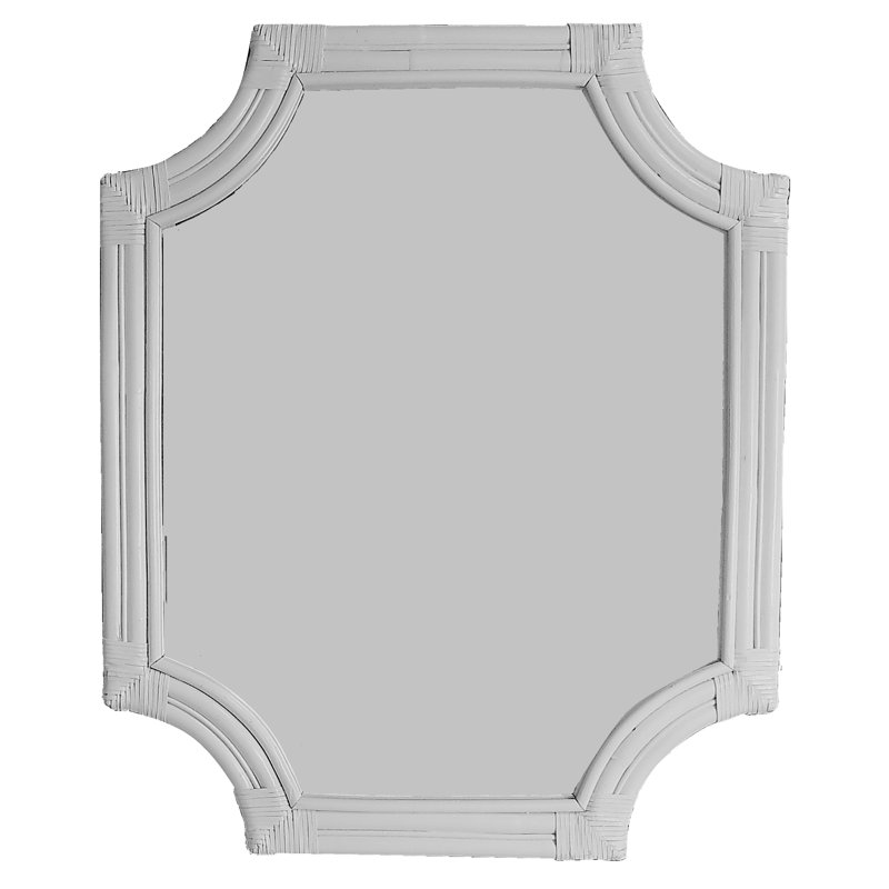 Sumner Rattan Flat Floor Mirror, White