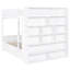 Lit double superposé double avec choix de rangement pour armoire et tiroir, blanc