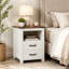 Table de chevet avec station de charge, table d'appoint avec armoire de rangement à 2 tiroirs pour chambre à coucher, salon-2021153980-2040888029