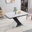 Table de salle à manger moderne carrée, plateau de table extensible + panneau de fibres à densité moyenne noir